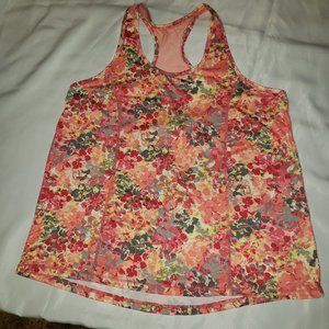 NEW NWT Live Well Active L womens active tank top gray orange floral L